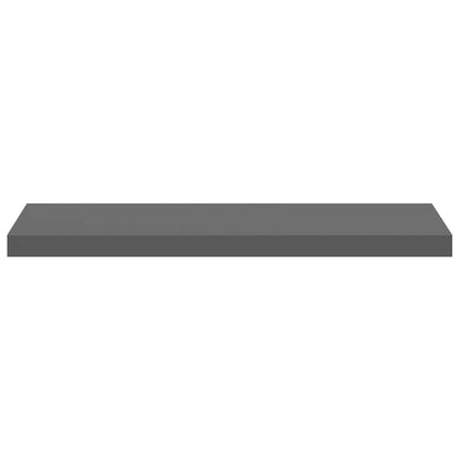 vidaXL Floating Wall Shelves 4 pcs High Gloss Grey 80x23.5x3.8 cm MDF