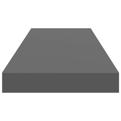 vidaXL Floating Wall Shelves 4 pcs High Gloss Grey 80x23.5x3.8 cm MDF
