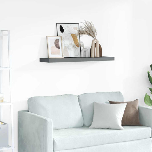 vidaXL Floating Wall Shelf High Gloss Grey 90x23.5x3.8 cm MDF