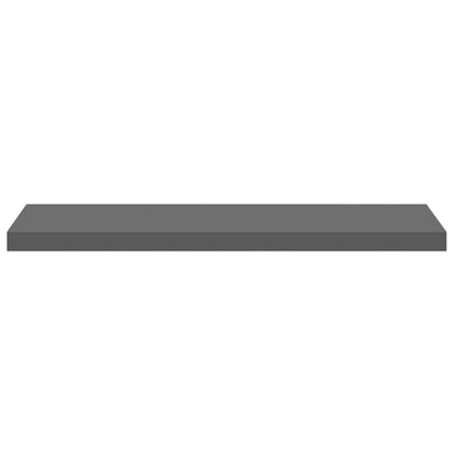 vidaXL Floating Wall Shelves 2 pcs High Gloss Grey 90x23.5x3.8 cm MDF