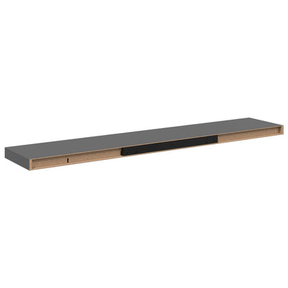 323799 vidaXL Floating Wall Shelf High Gloss Grey 120x23,5x3,8 cm MDF