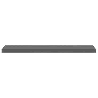 323800 vidaXL Floating Wall Shelves 2 pcs High Gloss Grey 120x23,5x3,8 cm MDF