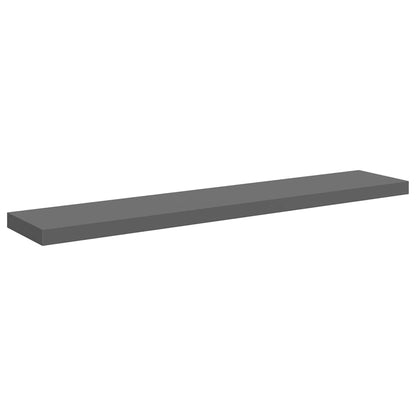 vidaXL Floating Wall Shelves 4 pcs High Gloss Grey 120x23.5x3.8 cm MDF