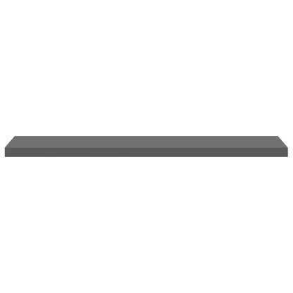 vidaXL Floating Wall Shelves 4 pcs High Gloss Grey 120x23.5x3.8 cm MDF