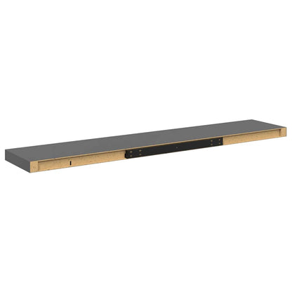 vidaXL Floating Wall Shelves 4 pcs High Gloss Grey 120x23.5x3.8 cm MDF