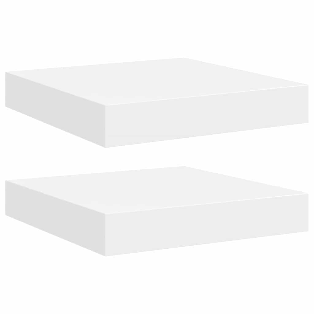 323803 vidaXL Floating Wall Shelves 2 pcs White 23x23,5x3,8 cm MDF