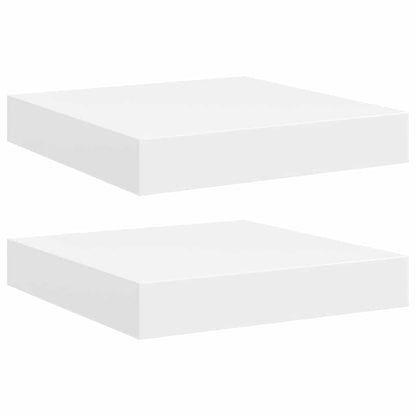 vidaXL Floating Wall Shelves 2 pcs White 23x23.5x3.8 cm MDF