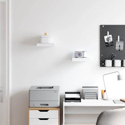323803 vidaXL Floating Wall Shelves 2 pcs White 23x23,5x3,8 cm MDF