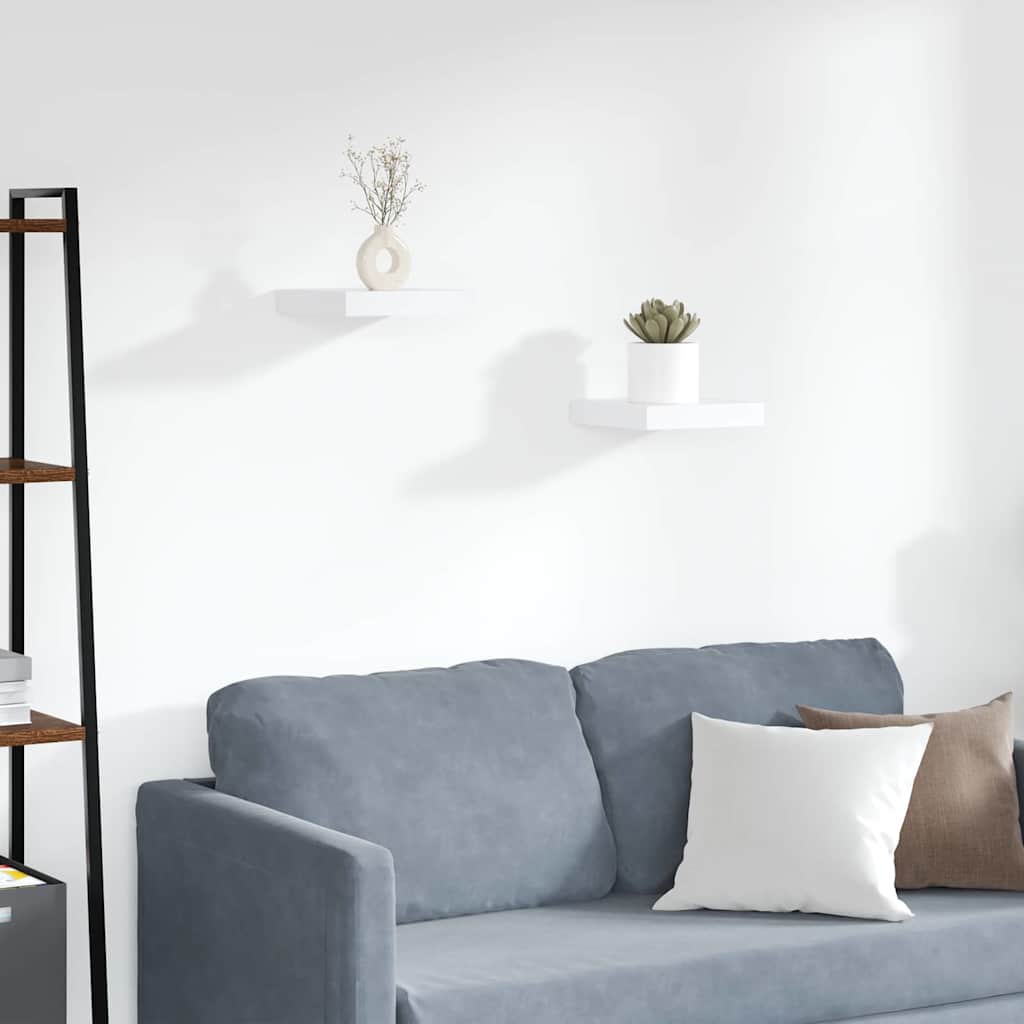 323803 vidaXL Floating Wall Shelves 2 pcs White 23x23,5x3,8 cm MDF