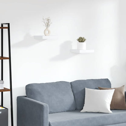 vidaXL Floating Wall Shelves 2 pcs White 23x23.5x3.8 cm MDF