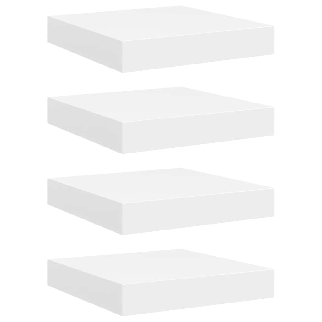vidaXL Floating Wall Shelves 4 pcs White 23x23.5x3.8 cm MDF
