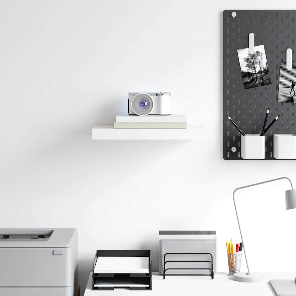 vidaXL Floating Wall Shelf White 40x23.5x3.8 cm MDF