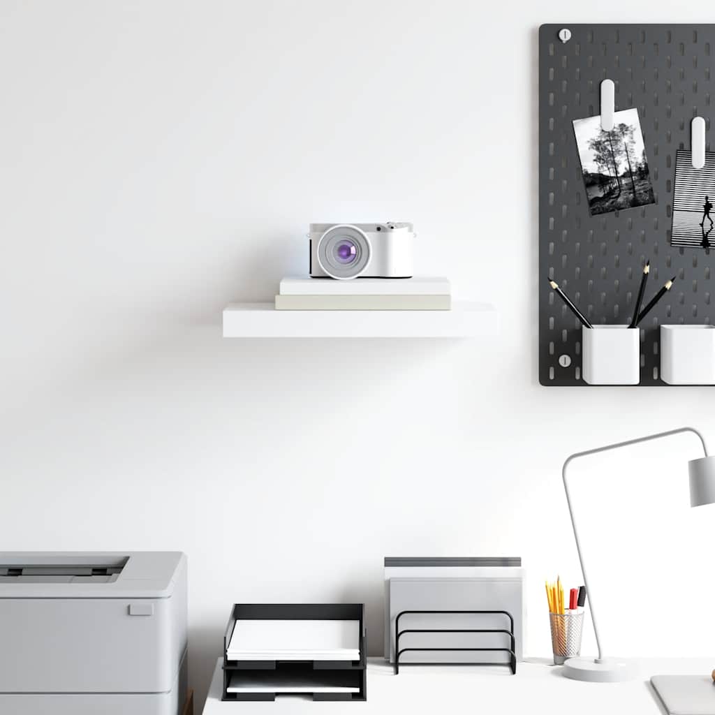 vidaXL Floating Wall Shelf White 40x23x3.8 cm MDF