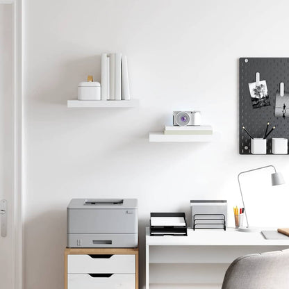 vidaXL Floating Wall Shelves 2 pcs White 40x23.5x3.8 cm MDF