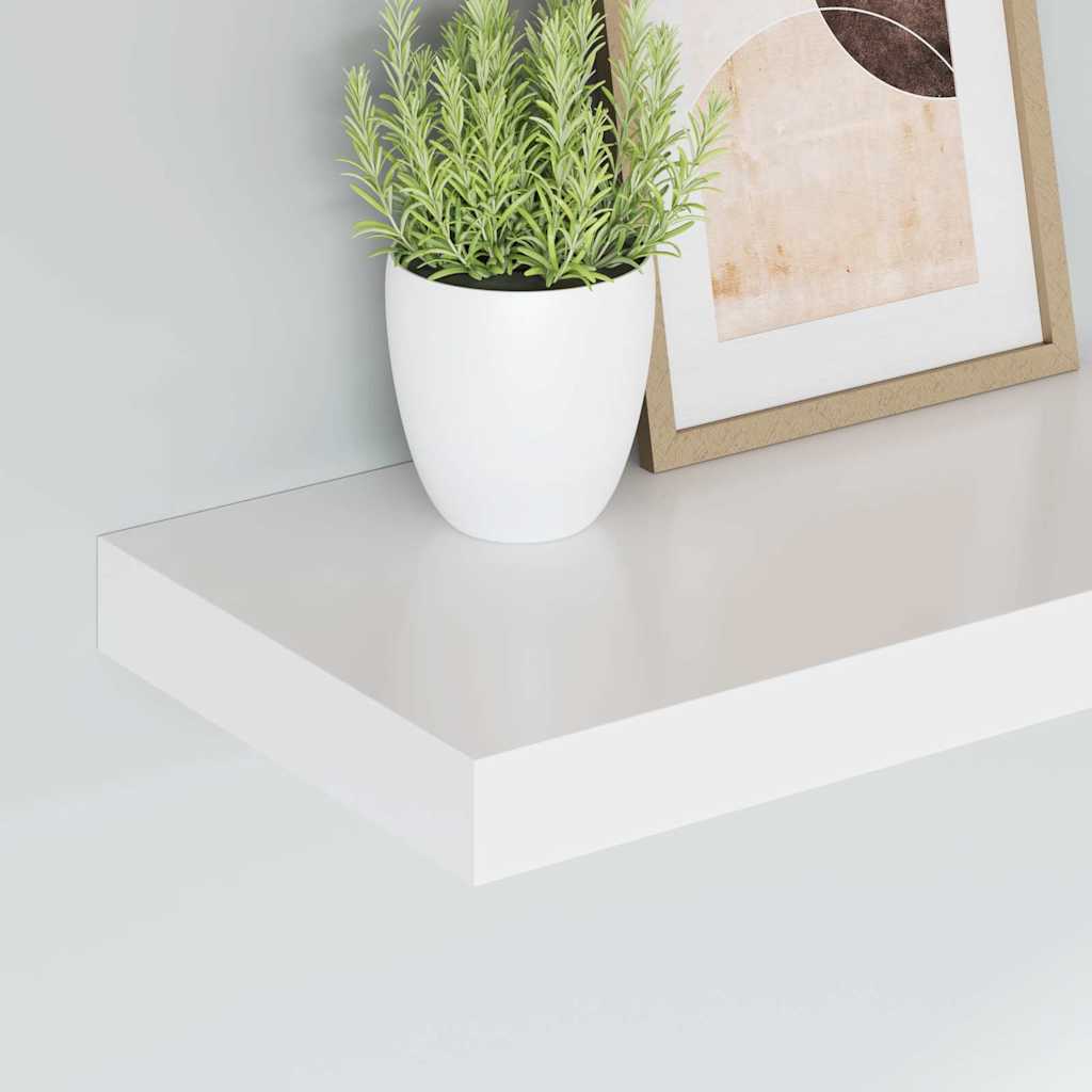 vidaXL Floating Wall Shelves 2 pcs White 40x23.5x3.8 cm MDF