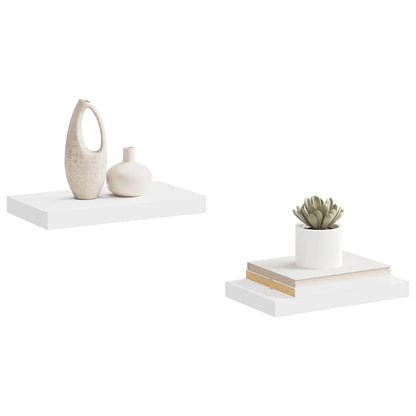 vidaXL Floating Wall Shelves 2 pcs White 40x23.5x3.8 cm MDF