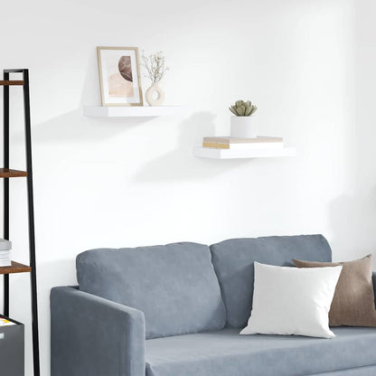 vidaXL Floating Wall Shelves 2 pcs White 40x23.5x3.8 cm MDF