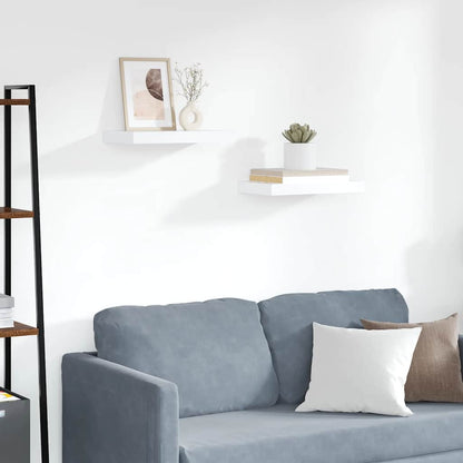 vidaXL Floating Wall Shelves 2 pcs White 40x23.5x3.8 cm MDF