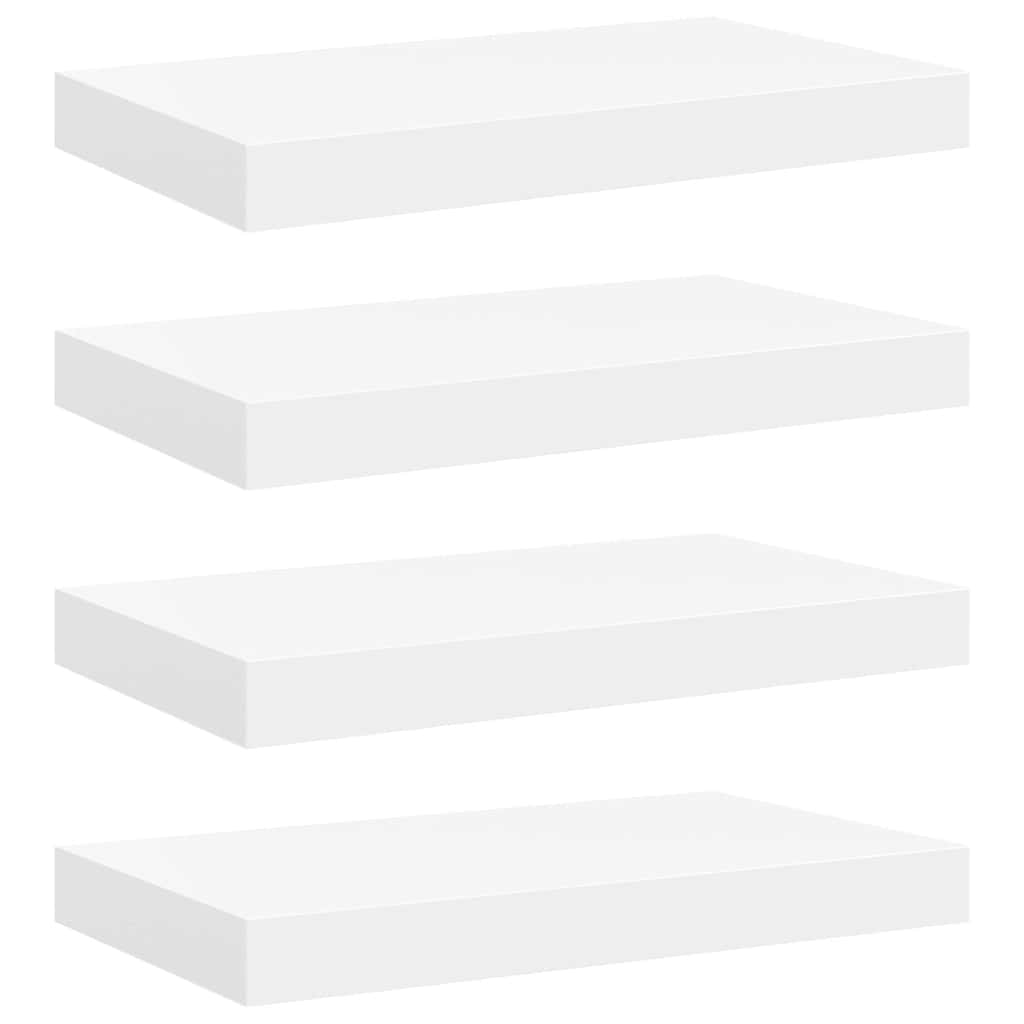 vidaXL Floating Wall Shelves 4 pcs White 40x23.5x3.8 cm MDF