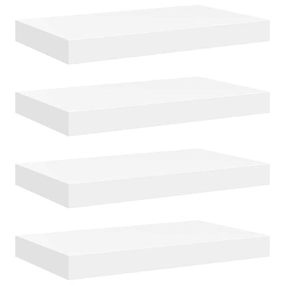 vidaXL Floating Wall Shelves 4 pcs White 40x23.5x3.8 cm MDF