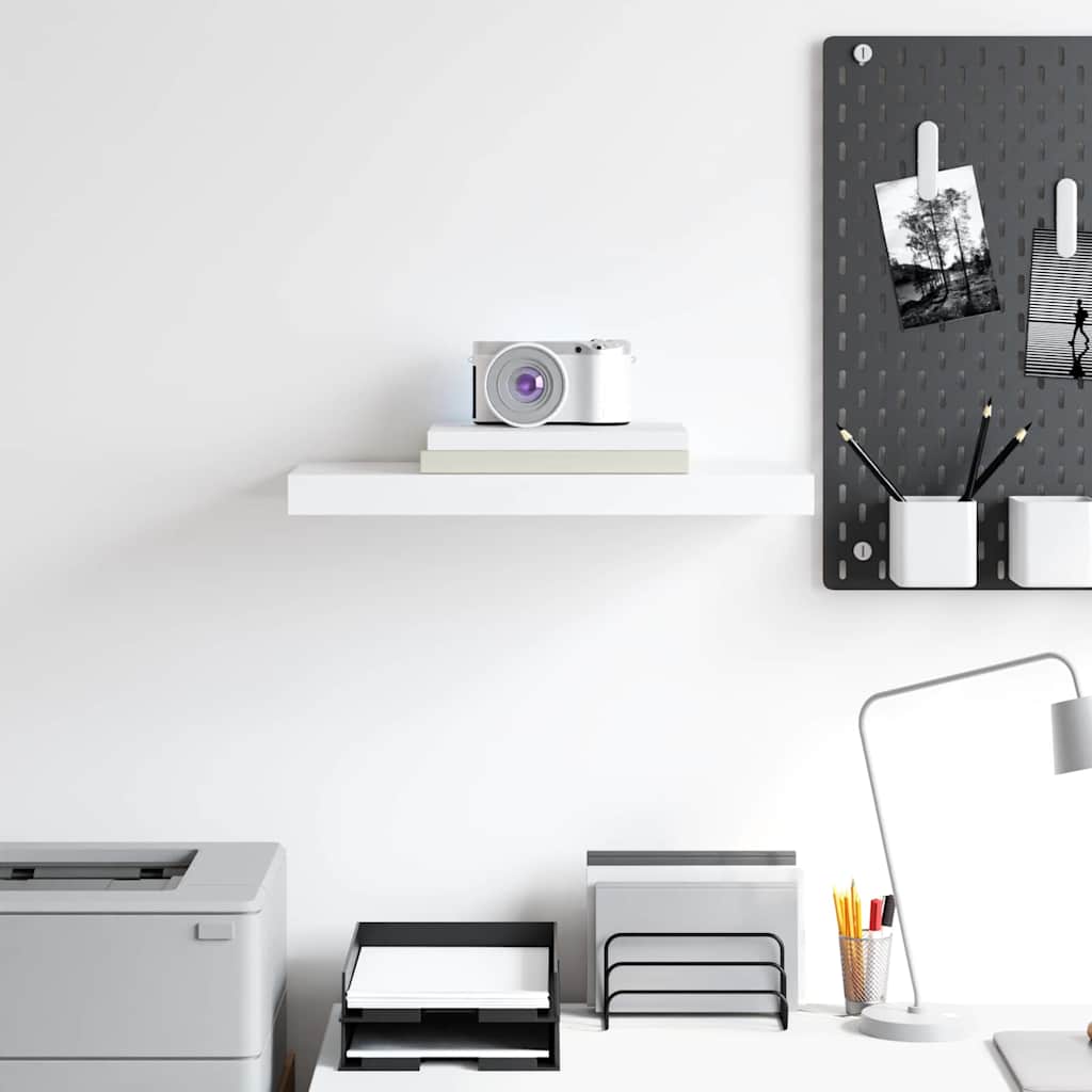 vidaXL Floating Wall Shelf White 50x23x3.8 cm MDF