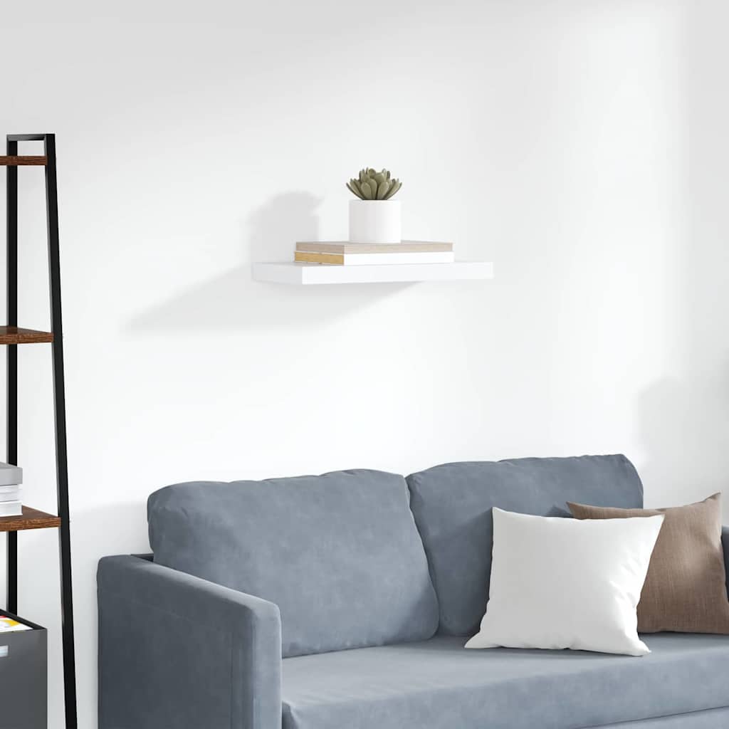 vidaXL Floating Wall Shelf White 50x23.5x3.8 cm MDF