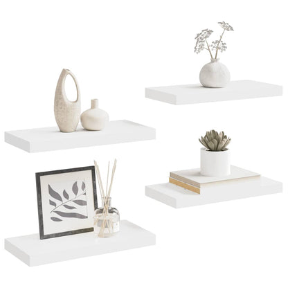 vidaXL Floating Wall Shelves 4 pcs White 50x23x3.8 cm MDF