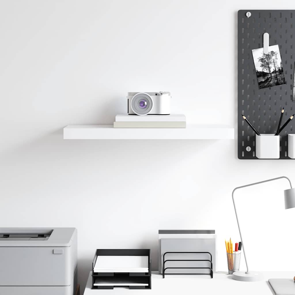 vidaXL Floating Wall Shelf White 60x23.5x3.8 cm MDF