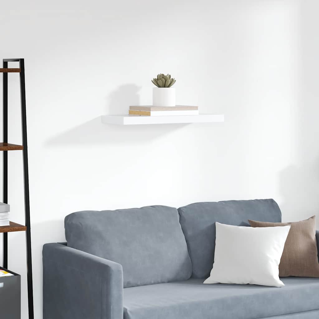 vidaXL Floating Wall Shelf White 60x23.5x3.8 cm MDF