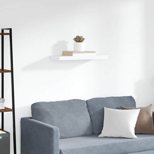 vidaXL Floating Wall Shelf White 60x23.5x3.8 cm MDF