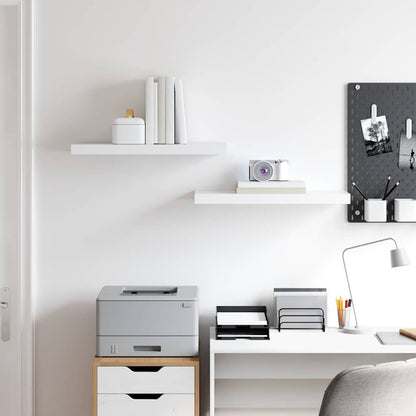 323812 vidaXL Floating Wall Shelves 2 pcs White 60x23,5x3,8 cm MDF