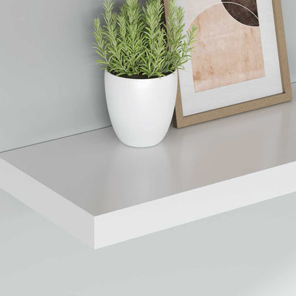 vidaXL Floating Wall Shelves 2 pcs White 60x23.5x3.8 cm MDF
