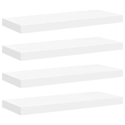 323813 vidaXL Floating Wall Shelves 4 pcs White 60x23,5x3,8 cm MDF