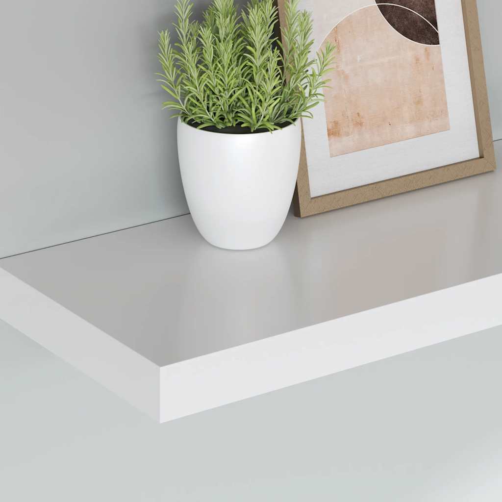 vidaXL Floating Wall Shelf White 80x23.5x3.8 cm MDF