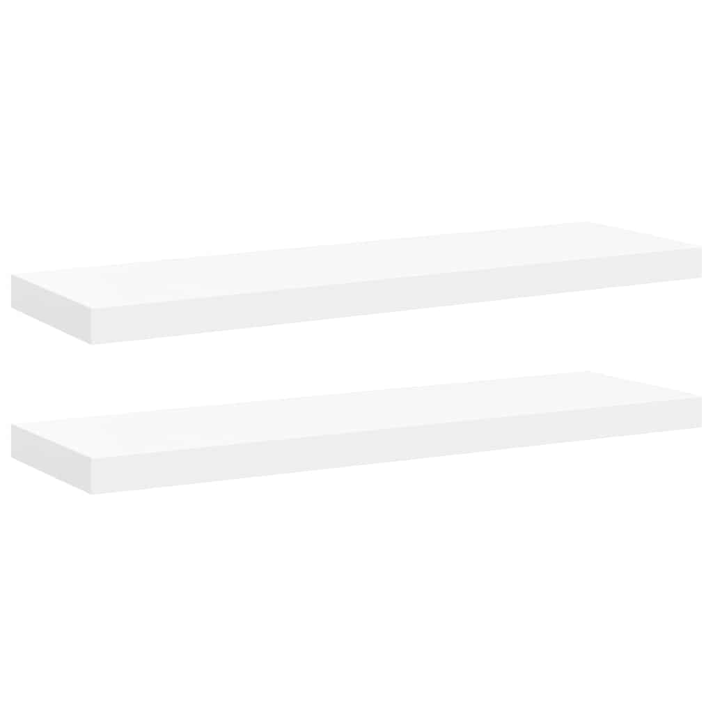 vidaXL Floating Wall Shelves 2 pcs White 80x23.5x3.8 cm MDF