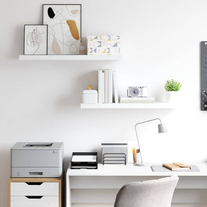323815 vidaXL Floating Wall Shelves 2 pcs White 80x23,5x3,8 cm MDF