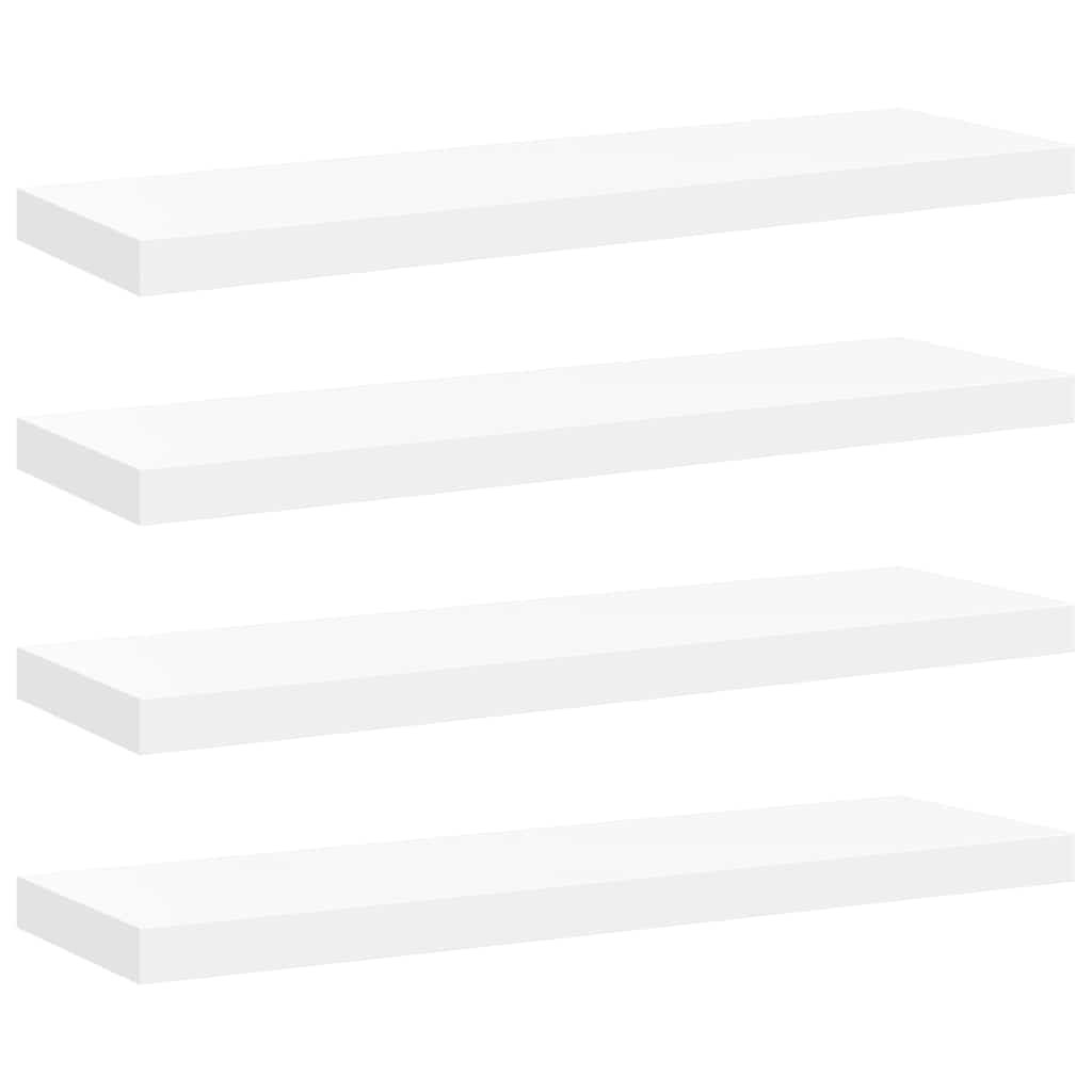 vidaXL Floating Wall Shelves 4 pcs White 80x23.5x3.8 cm MDF
