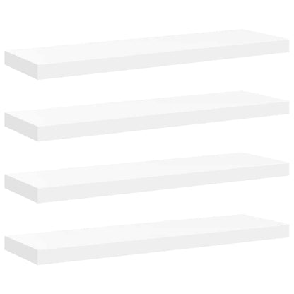 vidaXL Floating Wall Shelves 4 pcs White 80x23.5x3.8 cm MDF