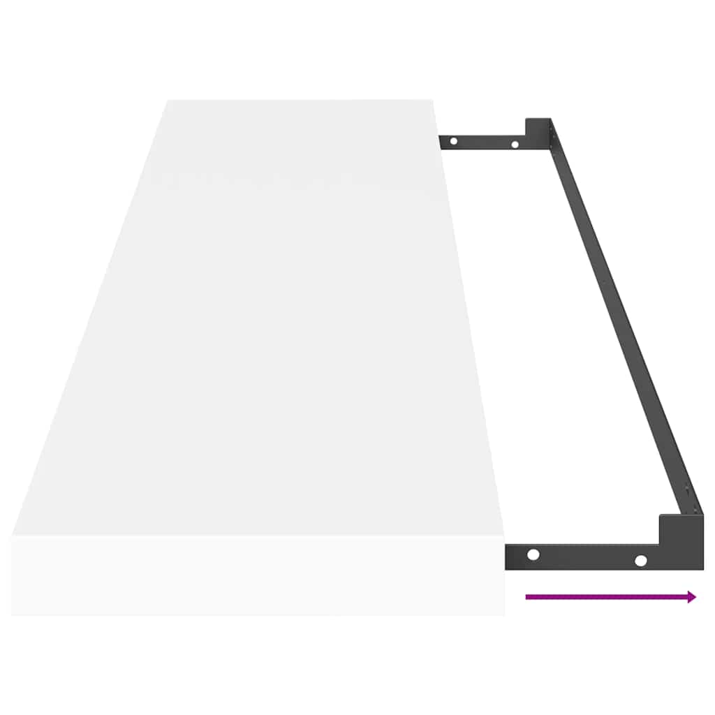 vidaXL Floating Wall Shelf White 90x23.5x3.8 cm MDF