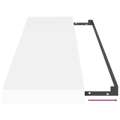 vidaXL Floating Wall Shelf White 90x23.5x3.8 cm MDF