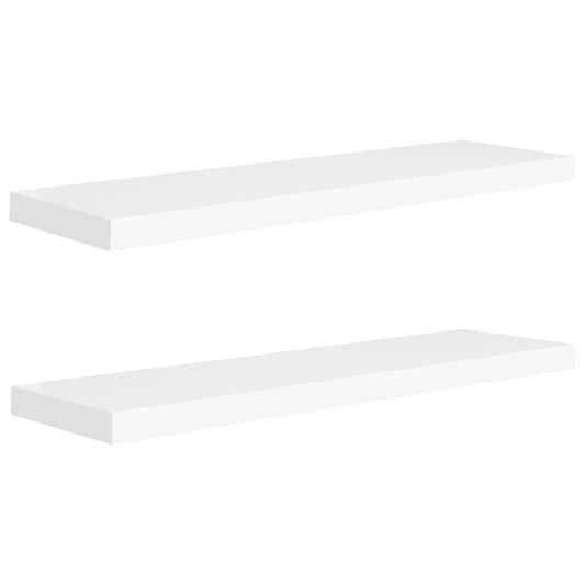 vidaXL Floating Wall Shelves 2 pcs White 90x23.5x3.8 cm MDF