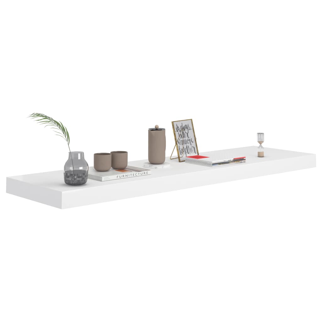vidaXL Floating Wall Shelves 2 pcs White 90x23.5x3.8 cm MDF