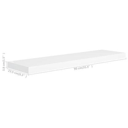 vidaXL Floating Wall Shelves 4 pcs White 90x23.5x3.8 cm MDF