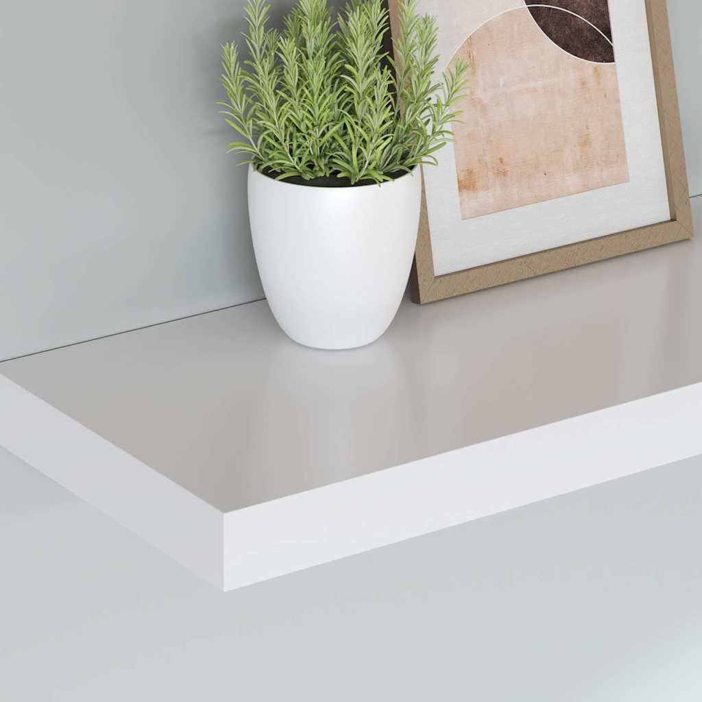 vidaXL Floating Wall Shelf White 120x23.5x3.8 cm MDF