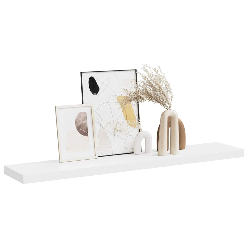 vidaXL Floating Wall Shelf White 120x23.5x3.8 cm MDF