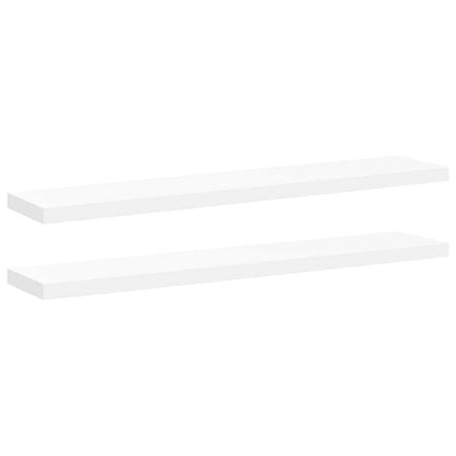 vidaXL Floating Wall Shelves 2 pcs White 120x23.5x3.8 cm MDF
