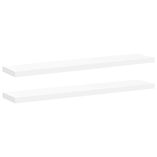 vidaXL Floating Wall Shelves 2 pcs White 120x23.5x3.8 cm MDF