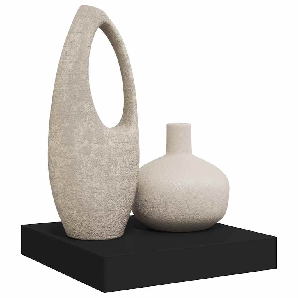 323823 vidaXL Floating Wall Shelf Black 23x23,5x3,8 cm MDF