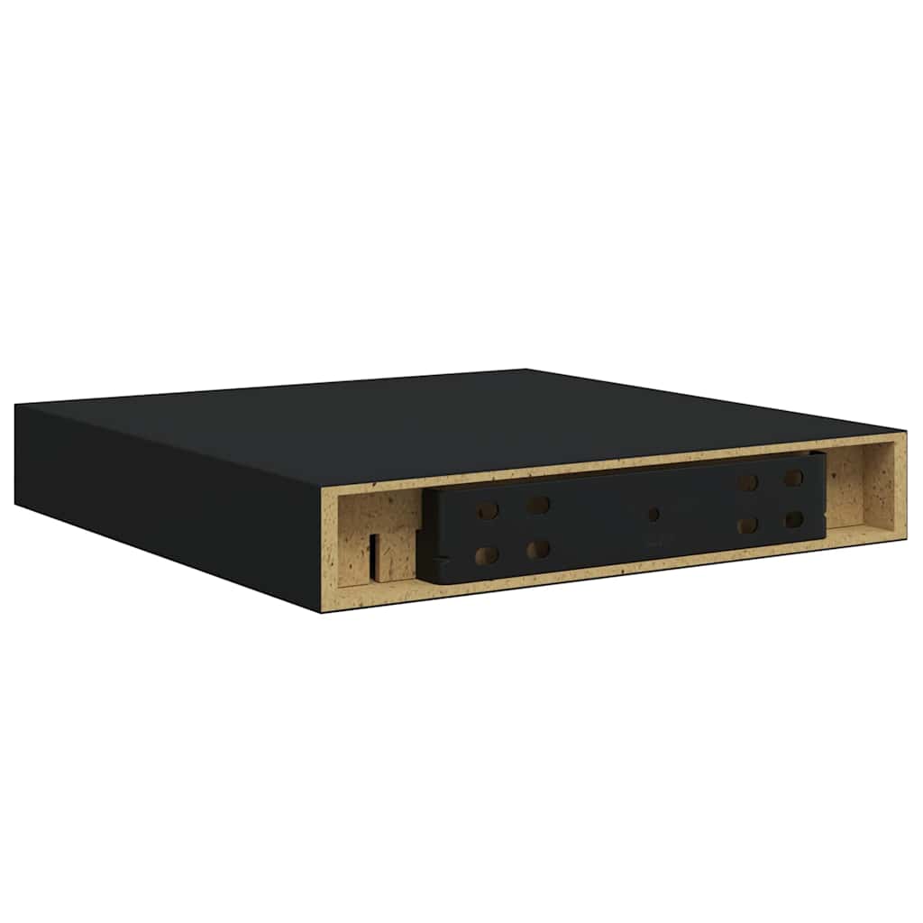 vidaXL Floating Wall Shelf Black 23x23.5x3.8 cm MDF