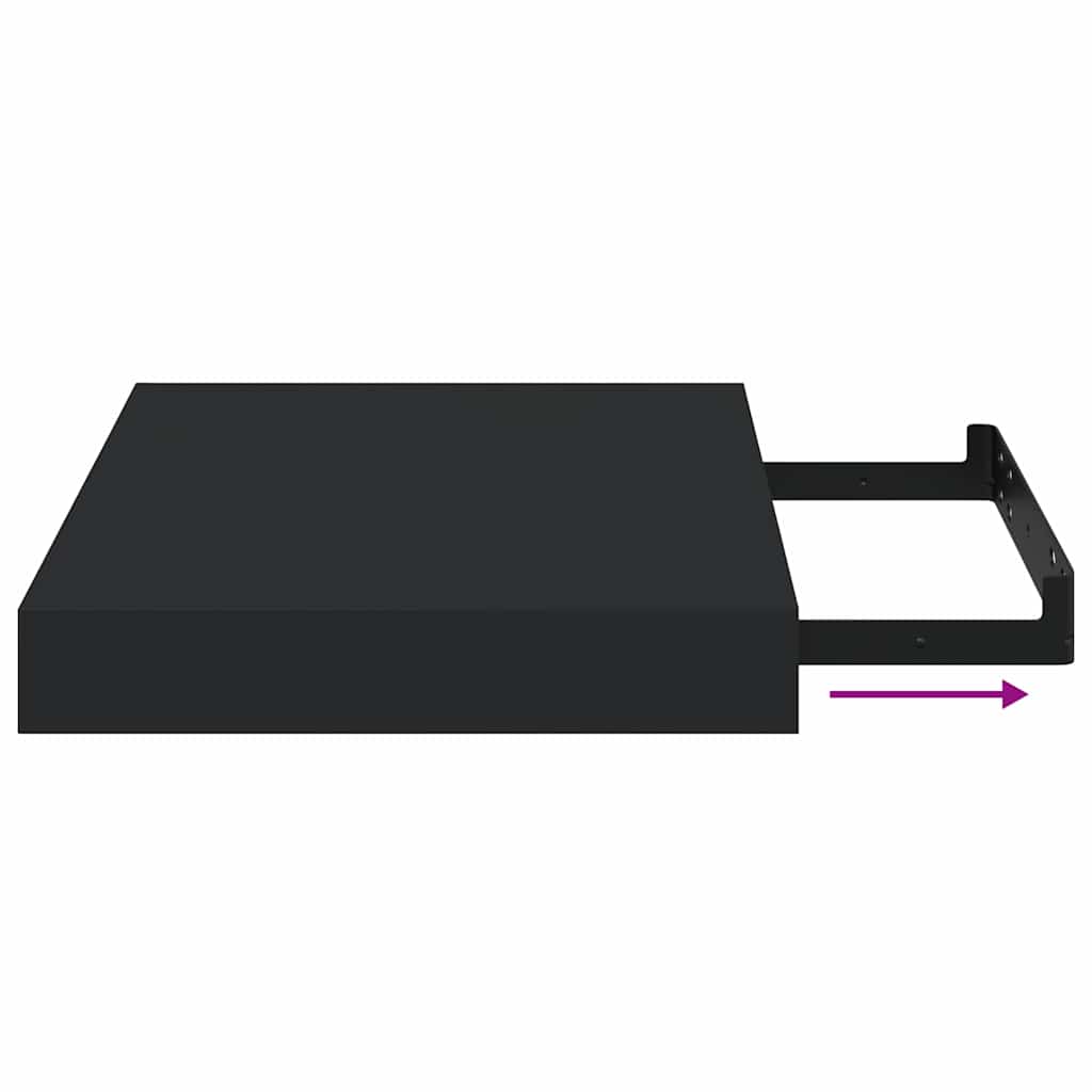 vidaXL Floating Wall Shelf Black 23x23.5x3.8 cm MDF